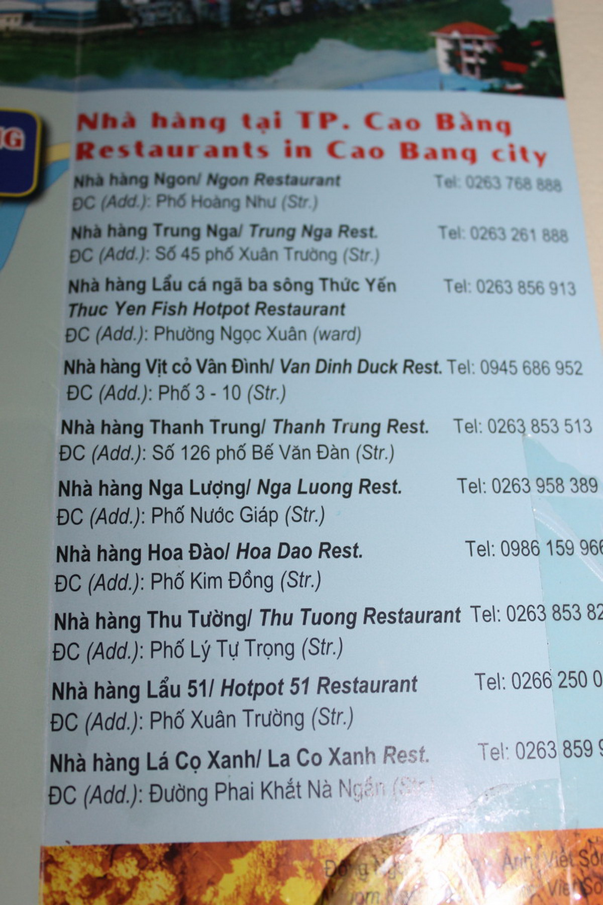 Where to eat in Cao Bang City