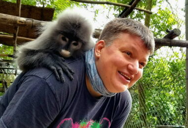 Take care a langur in Cuc Phuong Rescue Center